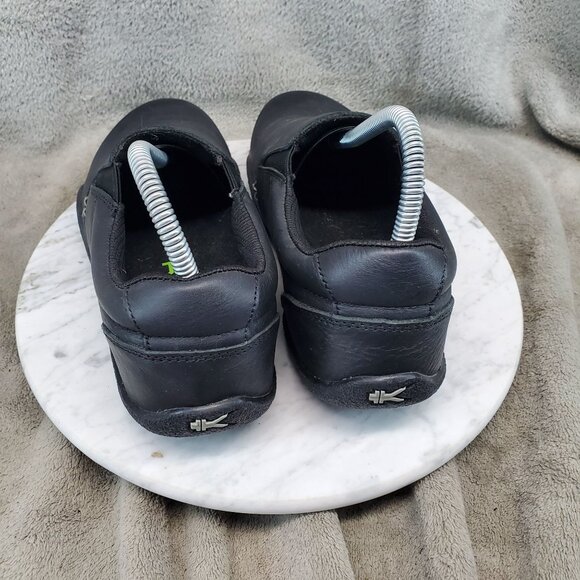 Kuru Shoes Womens Size 8 Wide Kivi Black Leather Slip-On Anatomical Toe Clogs - Picture 7 of 9